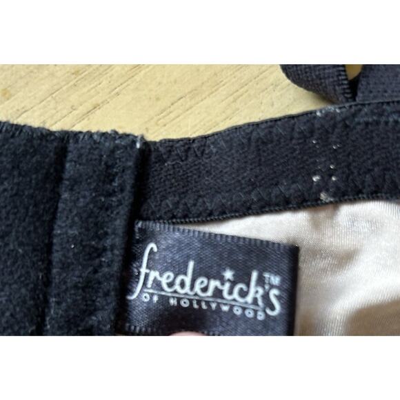 VTG Black Lace Bra 36DDD Sexy Witchygoth Goth Vamp Steampunk 90s Y2K Fredricks - Picture 6 of 7